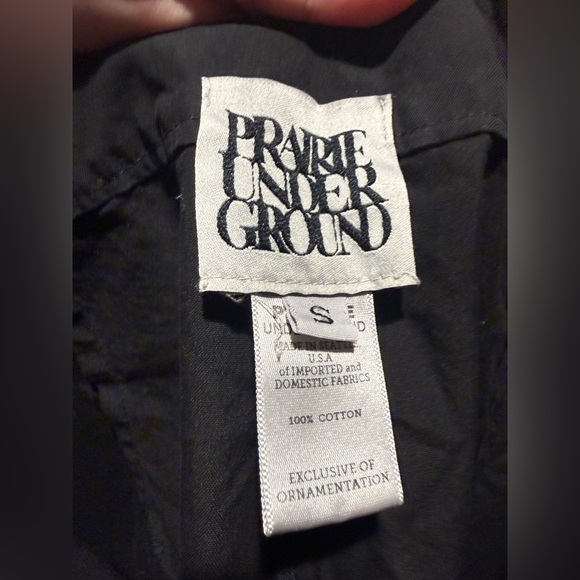 Prairie Underground Black Side-Zip Utility crop pants size small poplin cotton - Picture 2 of 8